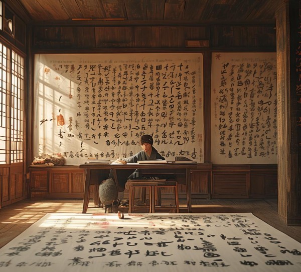 书法之美，盈室生香——探寻书法生活艺术,墨香盈室，一笔一划绘就书法美好生活,书法,第1张