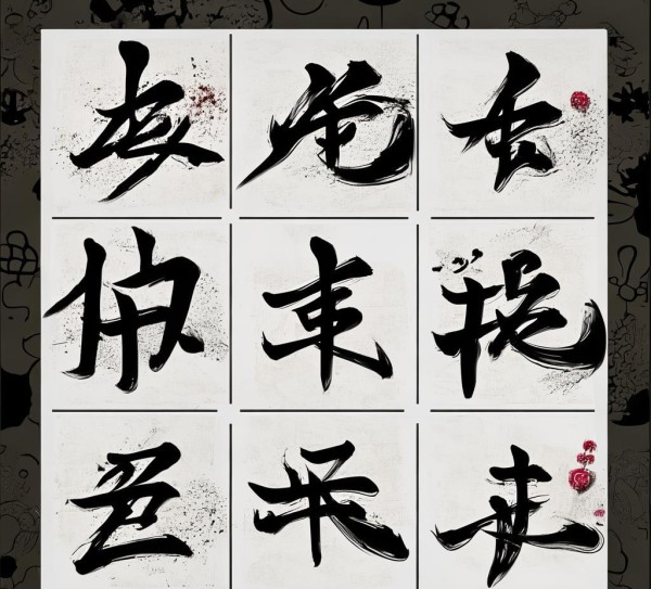 九宫格书法动态演绎，传统与现代艺术的交融之美,九宫格书法动态图片高清鉴赏，传统艺术的现代演绎,书法,书法艺术,传统艺术,第1张