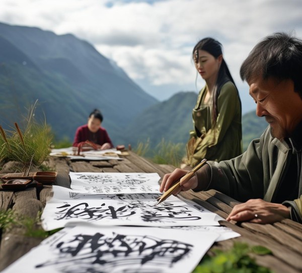 墨韵太行，三人书法艺术之旅鉴赏记,太行三人行，墨舞太行，翰墨飘香——书法作品鉴赏之旅,书法,书法艺术,第1张