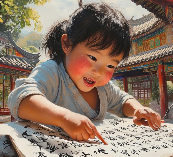 润萱阁童趣书法，传承国粹，童真笔触绘童年,润萱阁小朋友书法动态图，传承国粹，描绘童年美好,书法,书法艺术,第1张