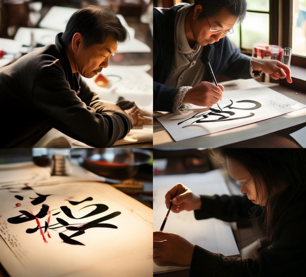 三人行书法艺术，笔触飞扬，墨香四溢,三人行书书法作品欣赏，墨香四溢，笔触飞扬,书法,书法艺术,第1张