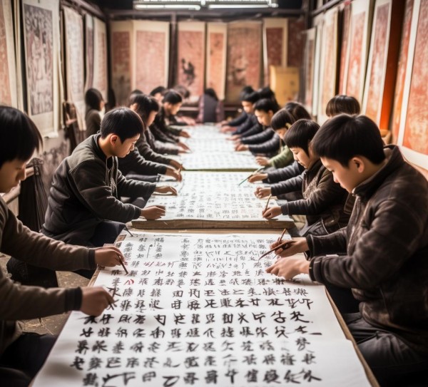 一日书法集训，文化传承盛景盎然,江西书法课集训一天生活，墨香四溢，传承文化,书法,书法艺术,第1张