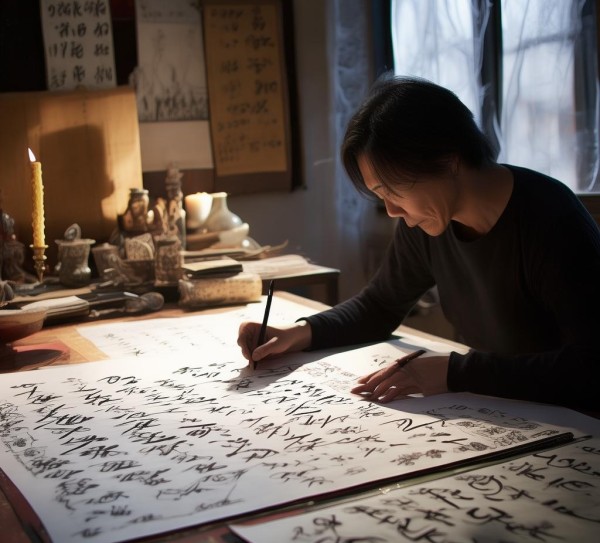 翰墨飘香，书法爱好者描绘的进步诗篇,翰墨飘香，生活如诗——书法爱好者眼中的进步之路,书法,书法艺术,第1张