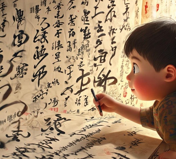 儿童书法艺术之旅，动态图片素材网解锁书法之美,探索儿童书法之美，动态图片素材网带你走进书法艺术新天地,书法,书法艺术,第1张